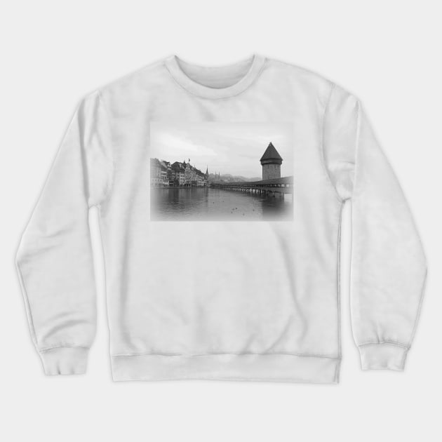 Kapellbrucke in Lucerne Crewneck Sweatshirt by PrivateVices